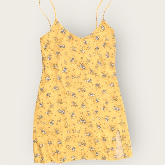 Reformation Floral Tunic Slip Dress Yellow Pastel Cottagecore Summer Top SzSmall - Picture 4 of 5